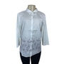 Chico’s Women's White Embroidered Buttondown Shirt Sz 2 (EUR 32) - NWT