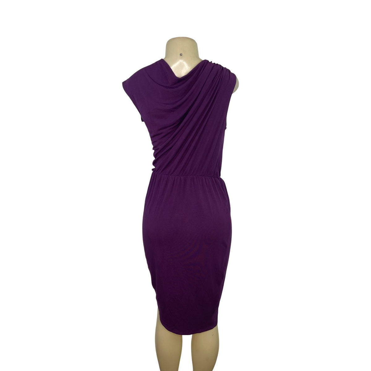 Tart Purple Drape Wrap Sleeveless Knee-Length Dress S