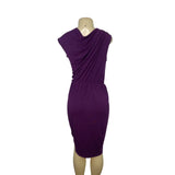 Tart Purple Drape Wrap Sleeveless Knee-Length Dress S