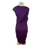 Tart Purple Drape Wrap Sleeveless Knee-Length Dress S