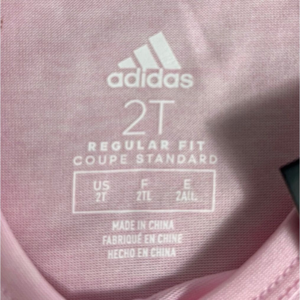 Adidas Toddler Girl's Pink Regular Fit Shirt and Leggings Set Sz 2T - NWT