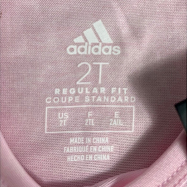 Adidas Toddler Girl's Pink Regular Fit Shirt and Leggings Set Sz 2T - NWT