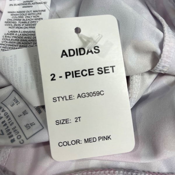 Adidas Toddler Girl's Pink Regular Fit Shirt and Leggings Set Sz 2T - NWT