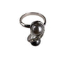 Sarah Coventry Silver Tone Double Pearl Statement Ring Elegant Design Size 5