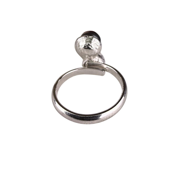 Sarah Coventry Silver Tone Double Pearl Statement Ring Elegant Design Size 5