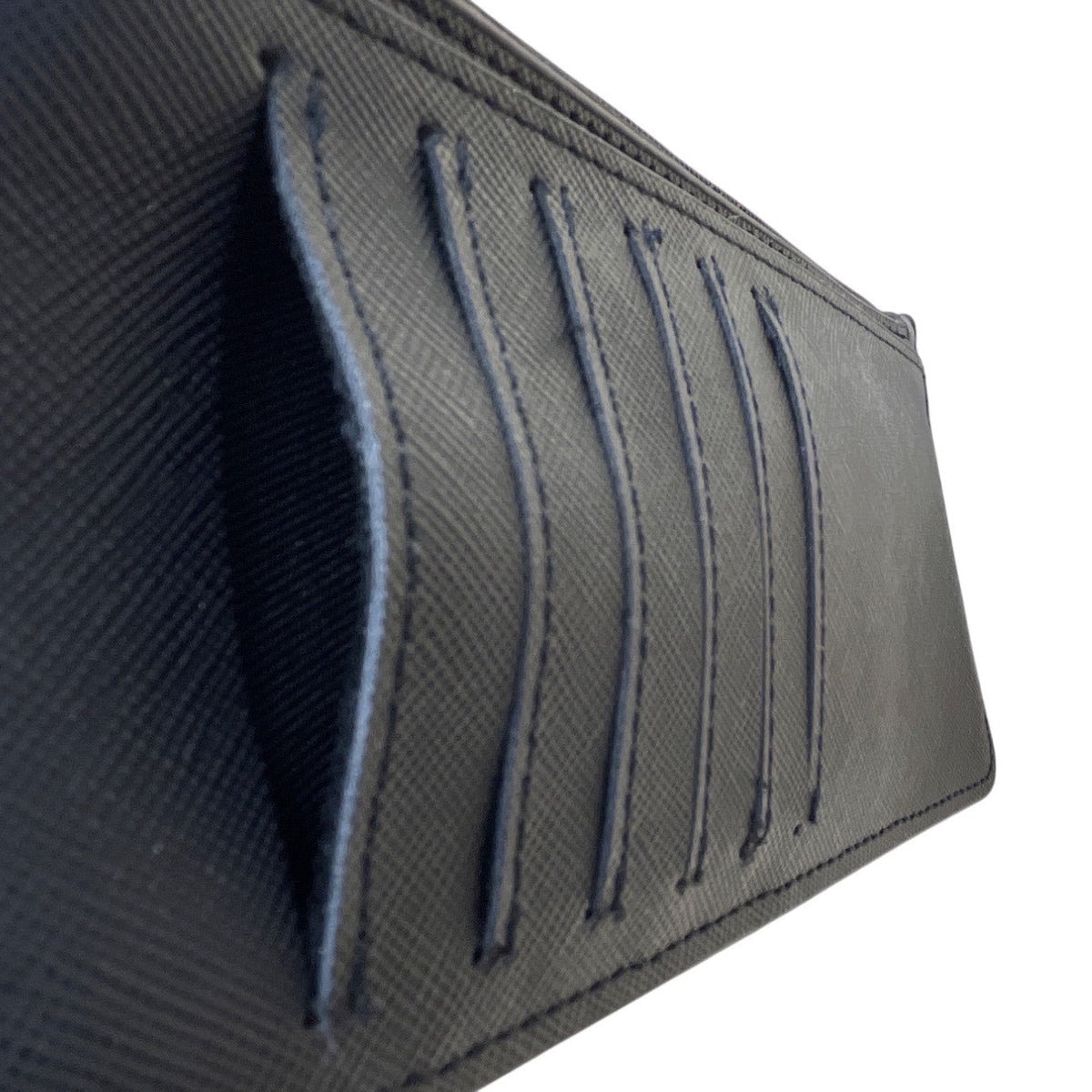A New Day Black Faux Leather Slim Design Unisex Compact Zip Pouch Wallet Size S