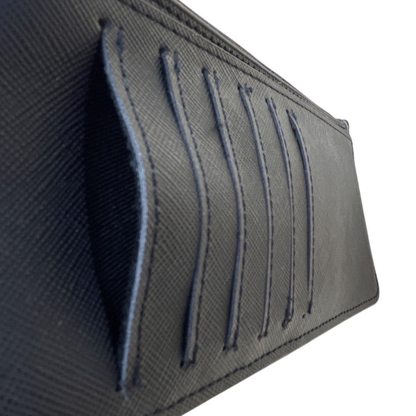 A New Day Black Faux Leather Slim Design Unisex Compact Zip Pouch Wallet Size S
