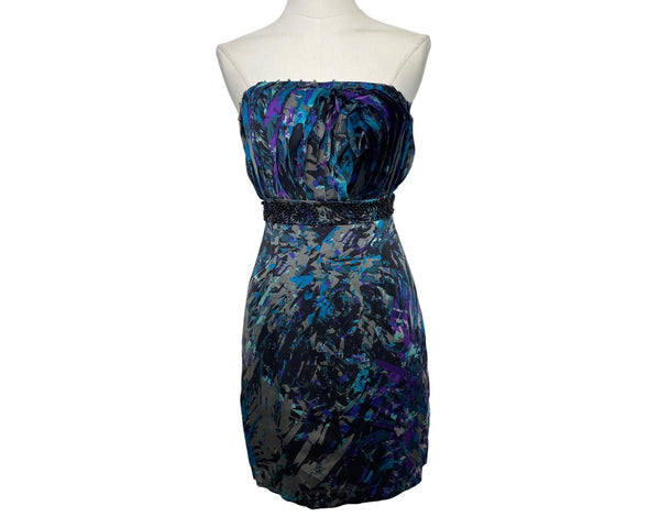 BCBGGeneration Strapless Abstract Print Dress Multicolor Size 0