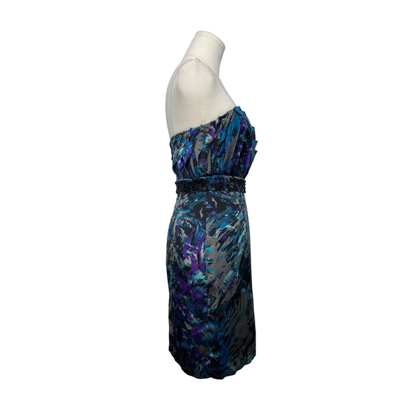 BCBGGeneration Strapless Abstract Print Dress Multicolor Size 0