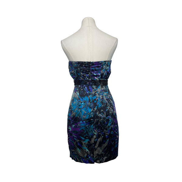 BCBGGeneration Strapless Abstract Print Dress Multicolor Size 0
