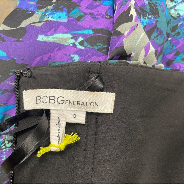 BCBGGeneration Strapless Abstract Print Dress Multicolor Size 0