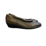 Vintage Salvatore Ferragamo Women's Olive Green Flat Shoes Sz 8B