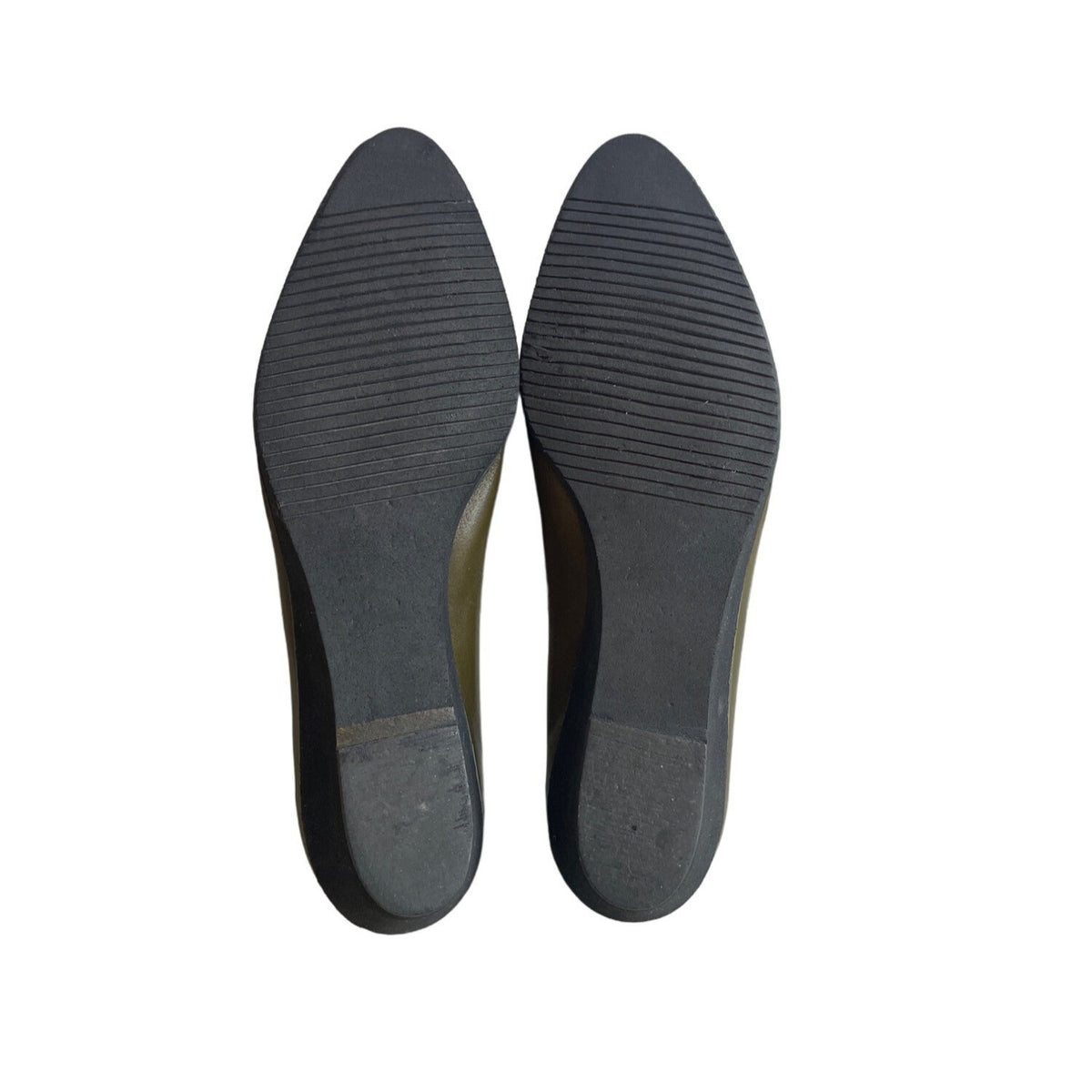 Vintage Salvatore Ferragamo Women's Olive Green Flat Shoes Sz 8B