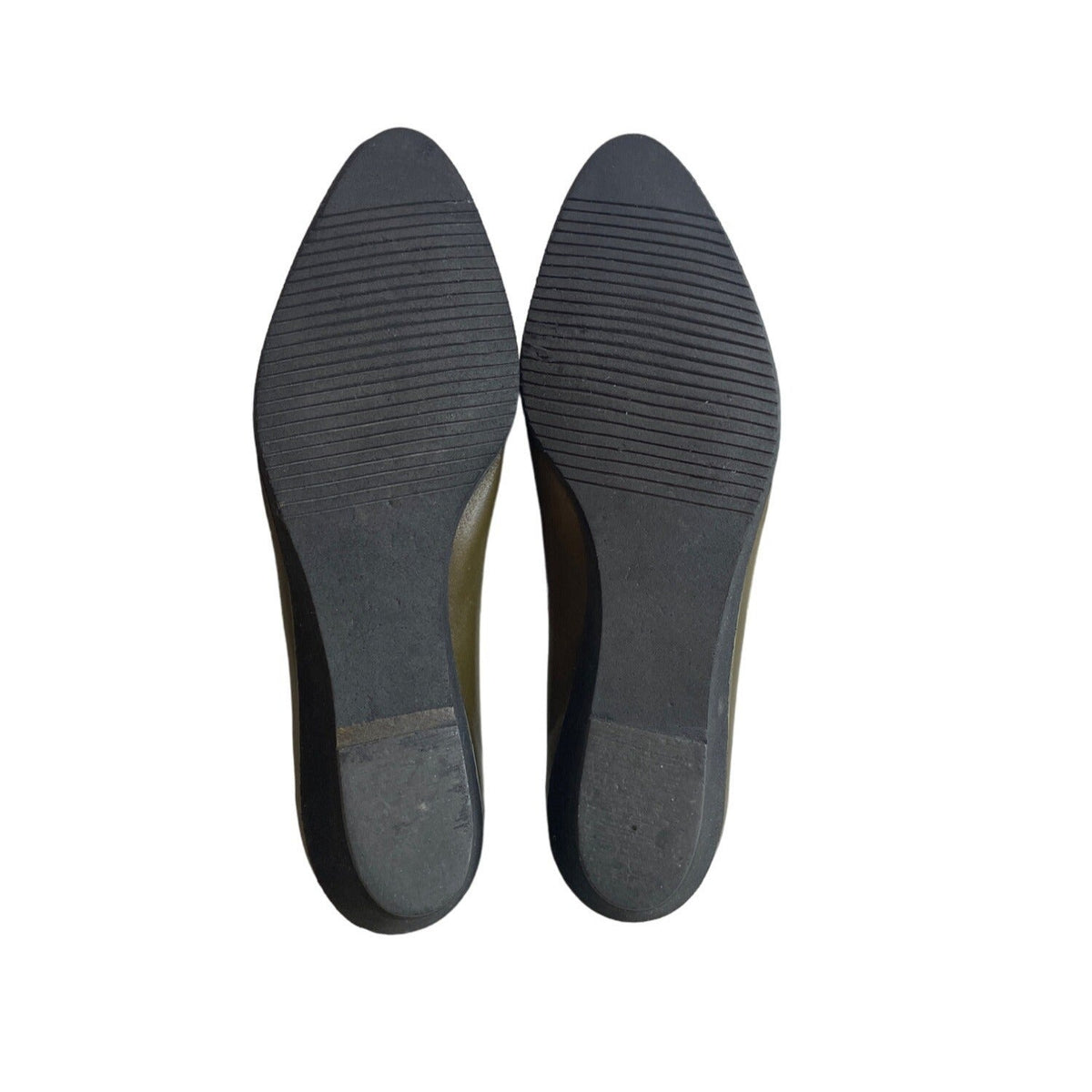 Vintage Salvatore Ferragamo Women's Olive Green Flat Shoes Sz 8B