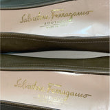 Vintage Salvatore Ferragamo Women's Olive Green Flat Shoes Sz 8B