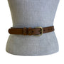Brown Leather Belt W/ Brass Buckle & Rivet Detail Adjustable Holes Casual/Business Size XL Unisex