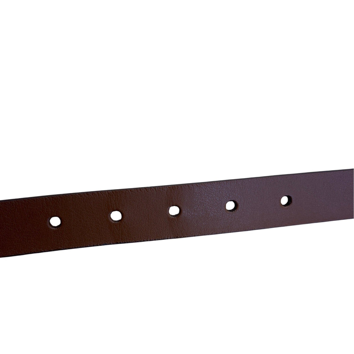 Brown Leather Belt W/ Brass Buckle & Rivet Detail Adjustable Holes Casual/Business Size XL Unisex