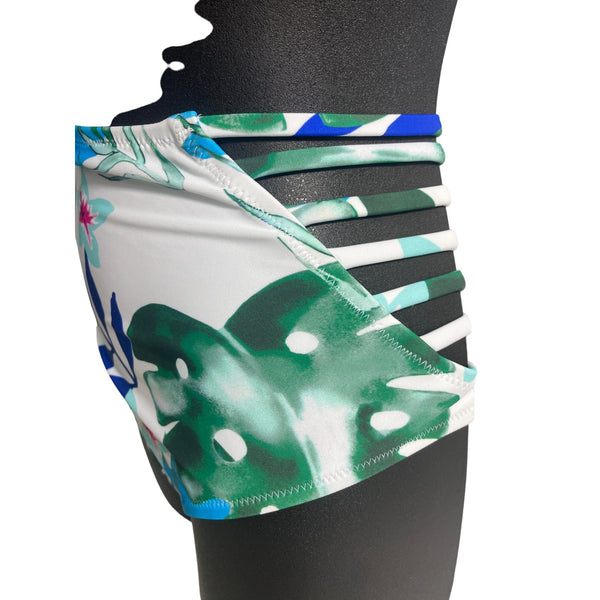 Cupshe Teal & Tropical Leaf Print High Waisted Bikini Set Sz L - New