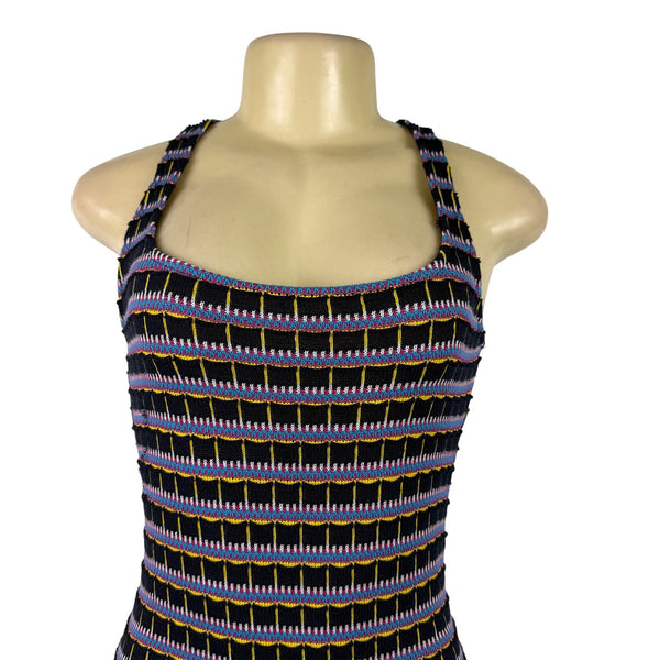 Zara Women's Black/Multi  Striped Romper Sleeveless Stretchy Design Sz M - New