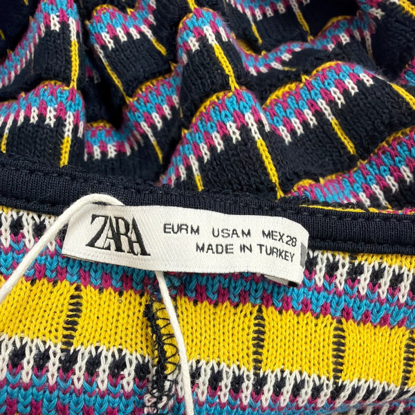 Zara Women's Black/Multi  Striped Romper Sleeveless Stretchy Design Sz M - New