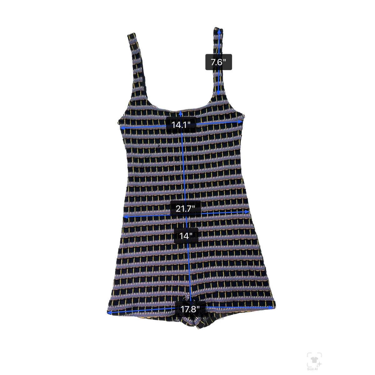 Zara Women's Black/Multi  Striped Romper Sleeveless Stretchy Design Sz M - New