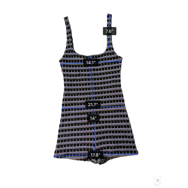 Zara Women's Black/Multi  Striped Romper Sleeveless Stretchy Design Sz M - New