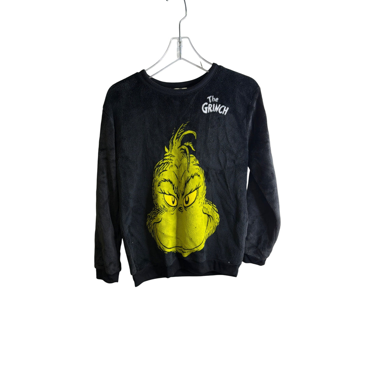 The Grinch Womens Black Fleece Pullover Sweater Small Soft 100% Polyester 2022 Edition