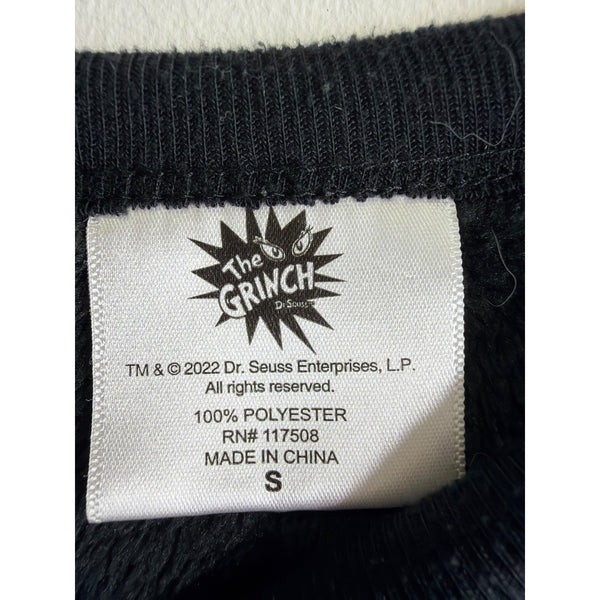 The Grinch Womens Black Fleece Pullover Sweater Small Soft 100% Polyester 2022 Edition