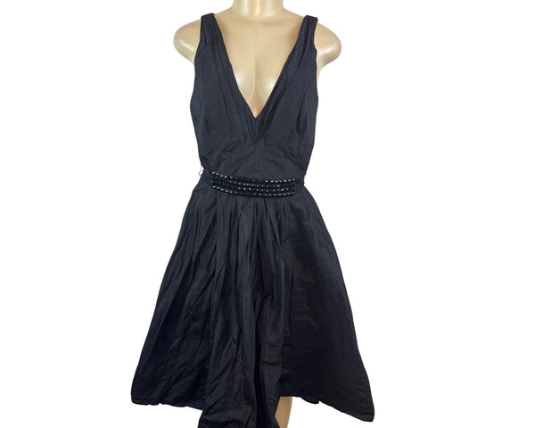 Carmen Marc Valvo Women's Black Sleeveless A-Line Dress Size 12 - New
