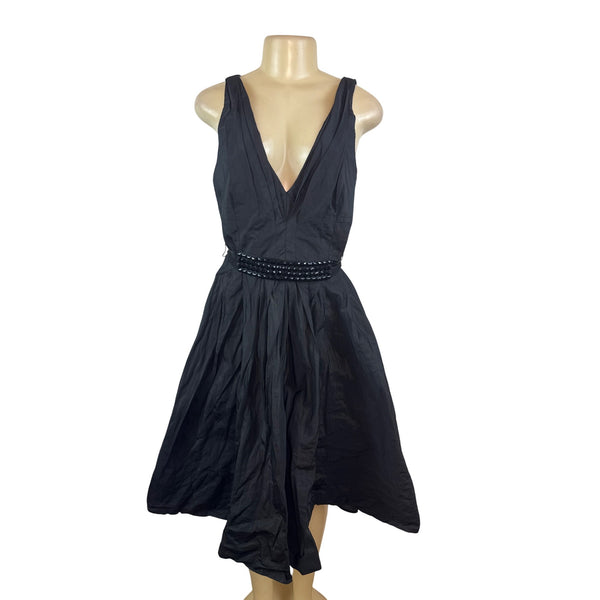 Carmen Marc Valvo Women's Black Sleeveless A-Line Dress Size 12 - New