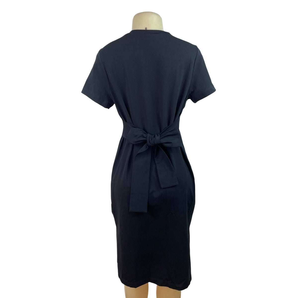 Gap Maternity Black Short Sleeve Tie-Back Midi Dress Size M