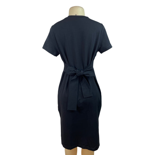 Gap Maternity Black Short Sleeve Tie-Back Midi Dress Size M
