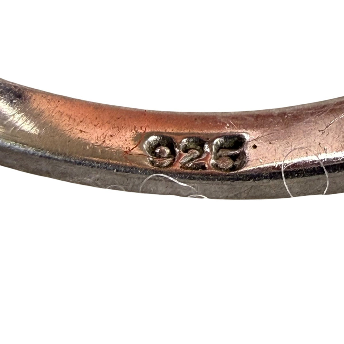 Sterling Silver Women’s Green Gemstone Rope Band Ring Size 6.5 Vintage Style