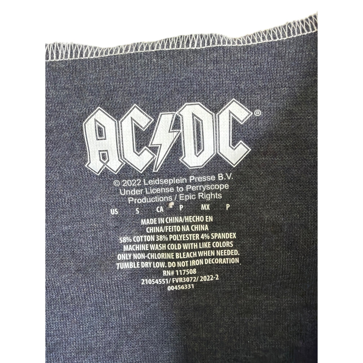 AC/DC Womens Black Cropped T-Shirt Highway To Hell Tour 1979 Graphic Size Small