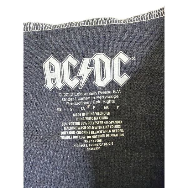 AC/DC Womens Black Cropped T-Shirt Highway To Hell Tour 1979 Graphic Size Small