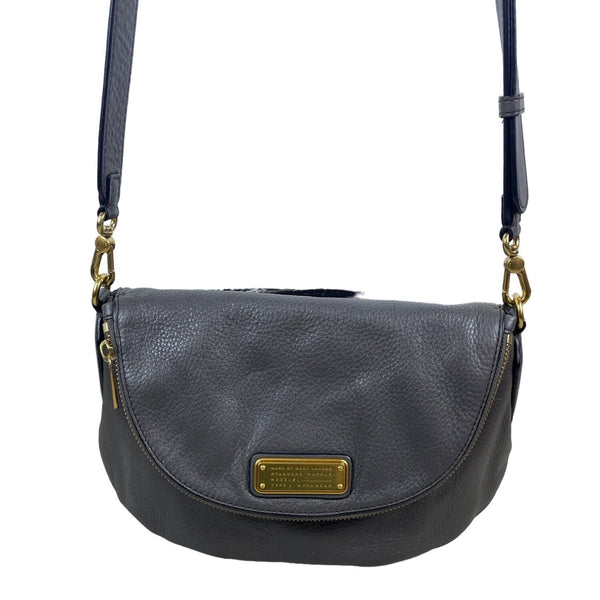 Marc Jacobs Women’s Grey Leather Classic Q Natasha Shoulder Bag Gold Details SzM