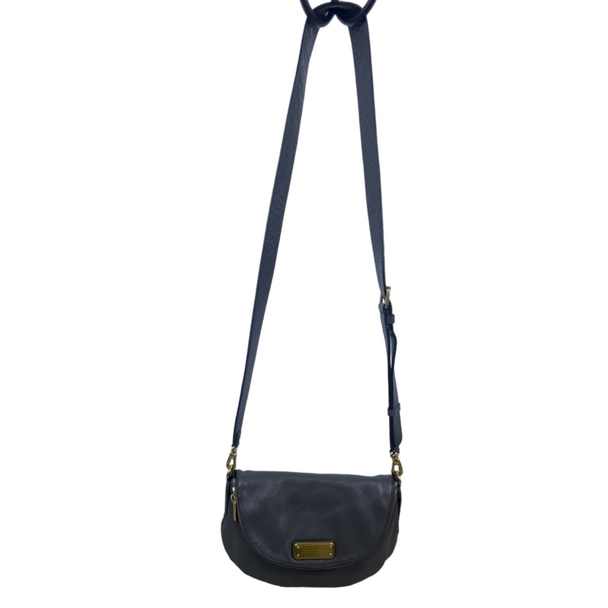 Marc Jacobs Women’s Grey Leather Classic Q Natasha Shoulder Bag Gold Details SzM