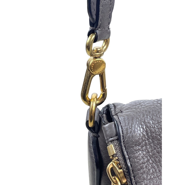 Marc Jacobs Women’s Grey Leather Classic Q Natasha Shoulder Bag Gold Details SzM