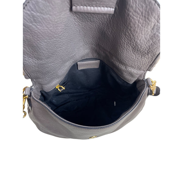 Marc Jacobs Women’s Grey Leather Classic Q Natasha Shoulder Bag Gold Details SzM