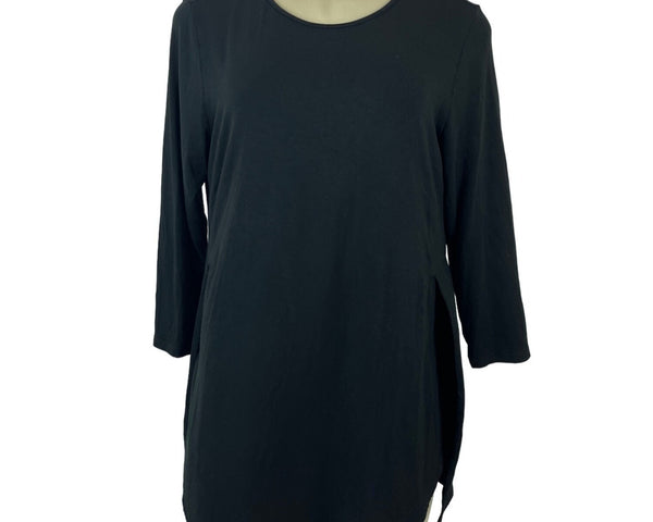 J. Jill Women's Black Shirt Tee Dress Sz S