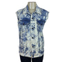 Chor Clothing Co. Women's Blue Bleach Wash Denim Sleeveless Jacket Size L