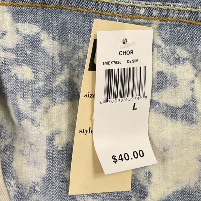 Chor Clothing Co. Women's Blue Bleach Wash Denim Sleeveless Jacket Size L
