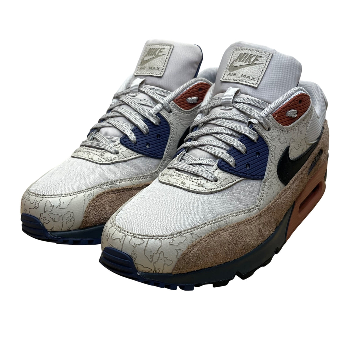 Nike Men’s Desert Sand Suede Mesh Black Swoosh Air Max 90 NRG Sneakers Size 9.5