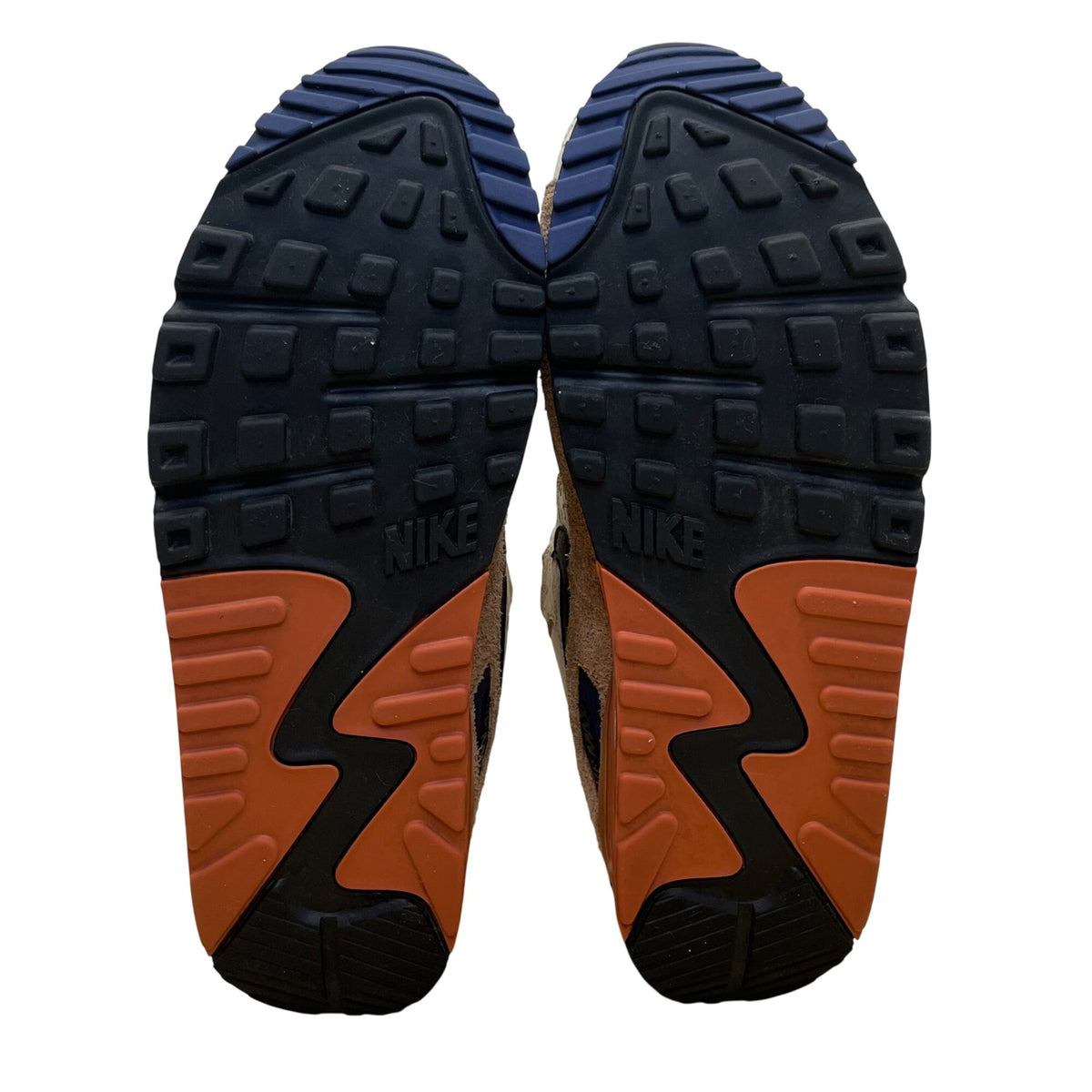 Nike Men’s Desert Sand Suede Mesh Black Swoosh Air Max 90 NRG Sneakers Size 9.5