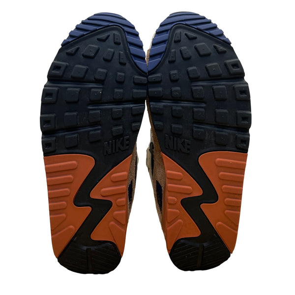 Nike Men’s Desert Sand Suede Mesh Black Swoosh Air Max 90 NRG Sneakers Size 9.5