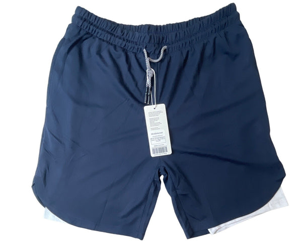 Aha Selected Men's Navy 2 in 1 Shorts Sz XL - NWT