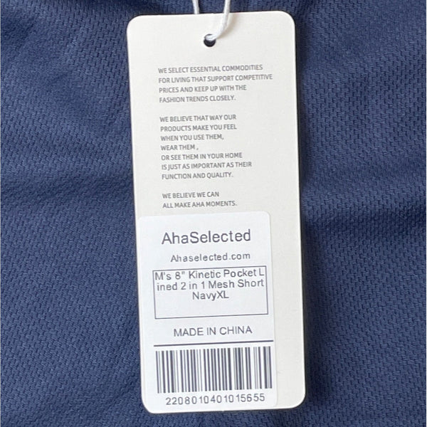 Aha Selected Men's Navy 2 in 1 Shorts Sz XL - NWT