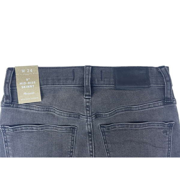 MadeWell 9" Mid Rise Women's Gray Skinny Jeans Sz 24 - NWT