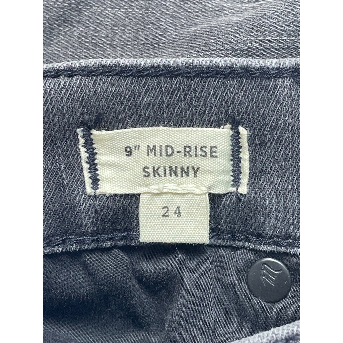 MadeWell 9" Mid Rise Women's Gray Skinny Jeans Sz 24 - NWT