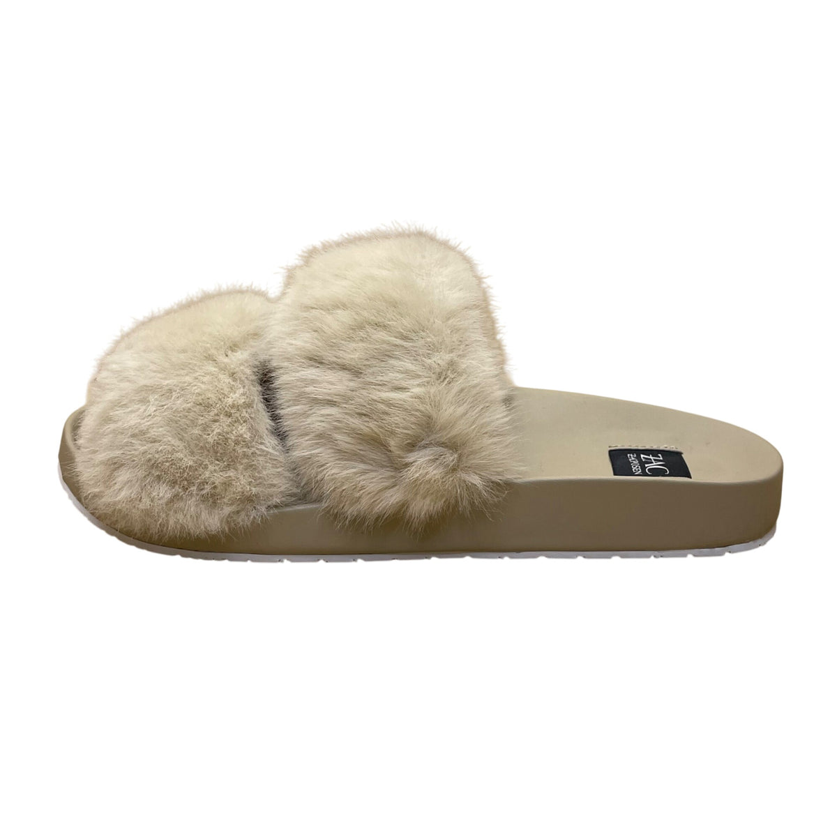 Zac Posen Women’s Cashew Faux Fur Open Toe Slide Sevan Sandals Size 7M